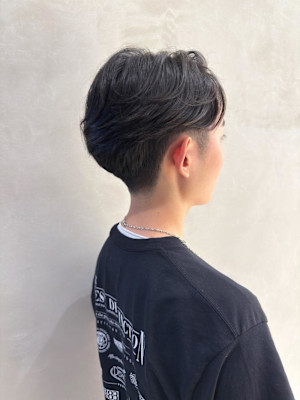 フェザーパーマ/センターパート/ナチュラルパーマ