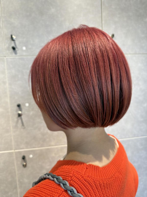 ブリーチ/チェリーレッド/ボブ