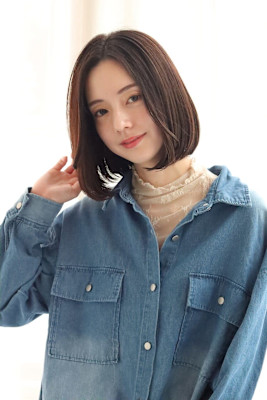 ボブスタイル/ストレートヘア/ナチュラルヘア/イルミナカラー