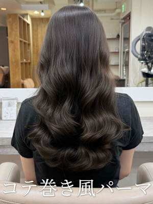 コテ巻き風パーマ/デジタルパーマ/レイヤーカット/パーマ