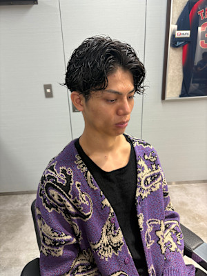 バーバー波巻きパーマセンターパート/渋谷