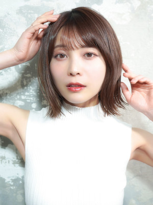 外ハネボブ×シースルーバング