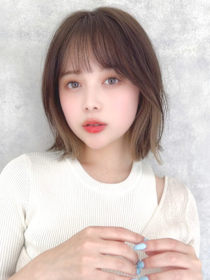 外ハネボブ×シースルーバング