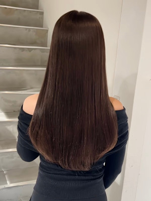 ブリーチなしダブルカラーヘーゼルブラウン髪質改善
