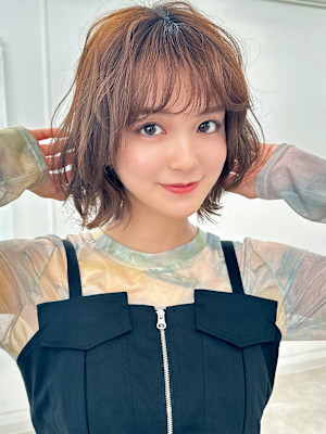 ふんわりミディアム×マロンベージュ