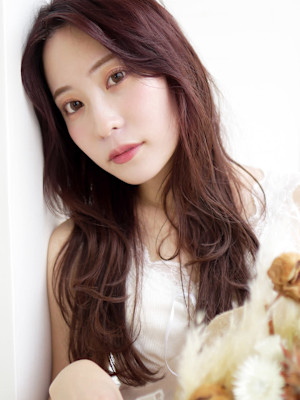 ピンクブラウン×ロング