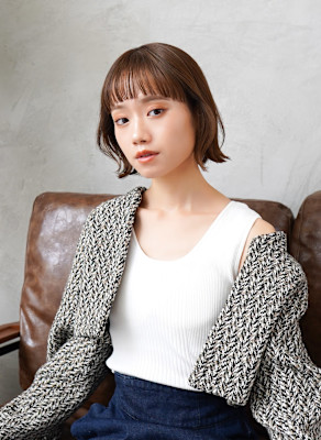 ぱつっとボブ×オン眉