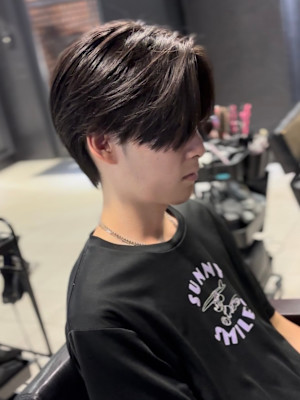 センターパート×ニュアンスパーマ×フェザーパーマ×men's