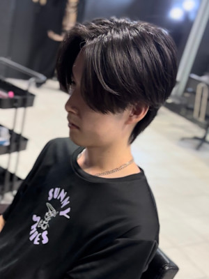 センターパート×ニュアンスパーマ×フェザーパーマ×men's