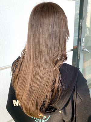 アッシュベージュ 髪質改善カラー ハイトーン ダブルカラー