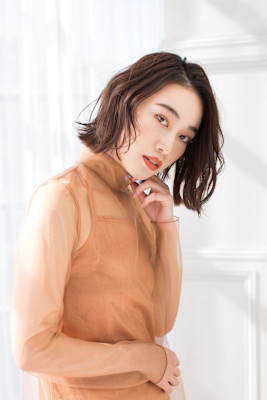 【Totia本通】外ハネミディアムボブ×オリーブカラー