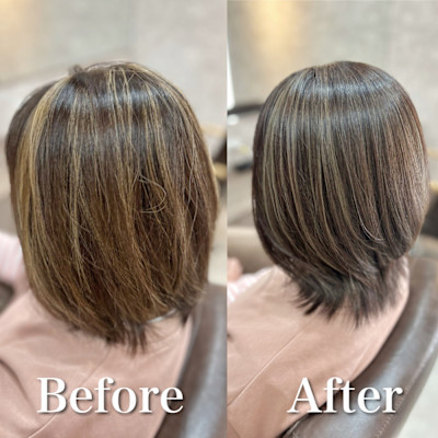 白髪ぼかし(グレージュ)白髪キレイにマイナス10歳