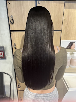 【酸性ストレート】艶のあるグレージュカラー