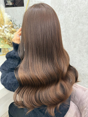 黒髪カタログ/オリーブグレー/小顔ヘア/ココアベージュ