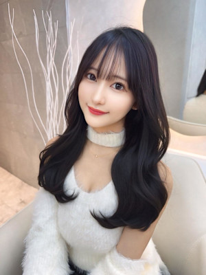 黒髪カタログ/オリーブグレー/小顔ヘア/ココアベージュ