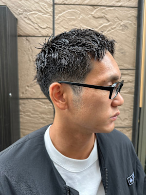 ベリーショートピンパーマスタイル