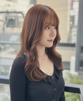 小顔ヘア/髪質改善/ブリーチなしカラー/ヘアアレンジ