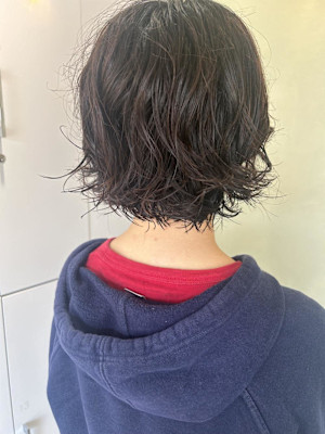 ミニボブ×パーマ