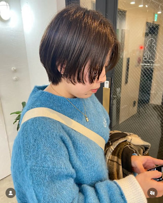 ボブ　ショート　マッシュ　オレンジ