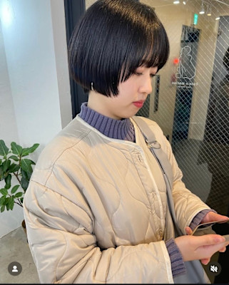 ボブ　ショート　マッシュ　オレンジ