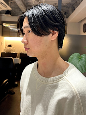 センターパート/刈り上げなし