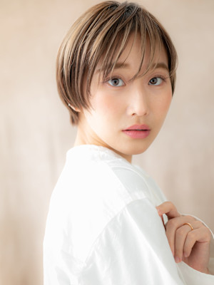 アンブレラカラーメンズライク丸みショートマッシュ20代30代