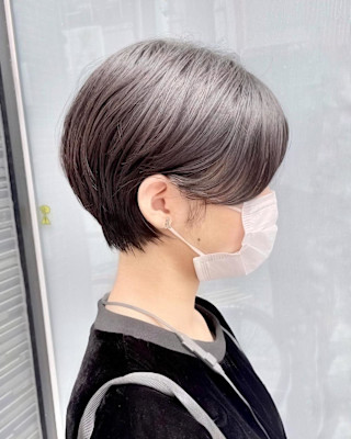 ショート×ショートボブ×丸み×前髪×20代×30代×横浜