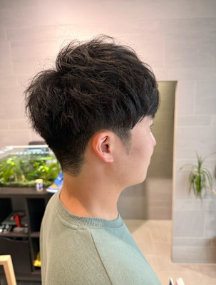 ナチュラル束感ショート / ソフトフェード/メンズ/眉カット