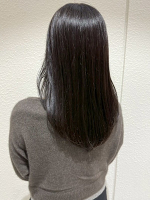 黒髪 レイヤーカット 艶髪 髪質改善 20代 透明感カラー