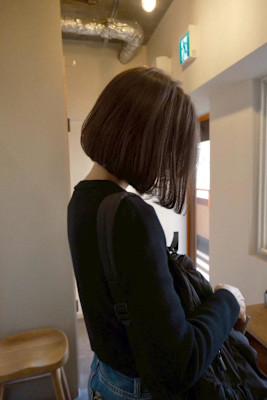 丸みボブ/髪質改善ラベンダーブラウン