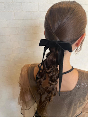 タイトなツイン編みおろし