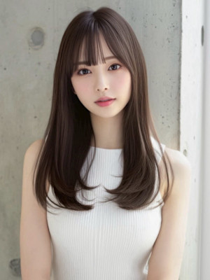 20代透明感カラー×レイヤーカット小顔アッシュブラウン