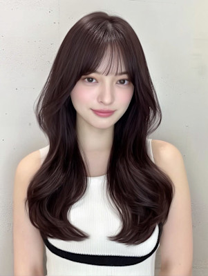韓国風前髪カット◎2wayバング小顔見せ暗髪レイヤーカット