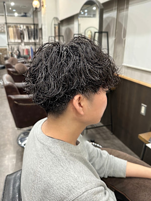 波巻きシャドウパーマ/メンズマッシュ/刈り上げマッシュ