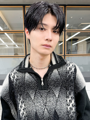 簡単セット◎メンズパーマニュアンスパーマ黒髪マッシュ