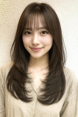 ミディアムレイヤー美髪くびれレイヤー