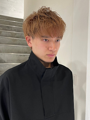 メンズカットマッシュミルクティーベージュ