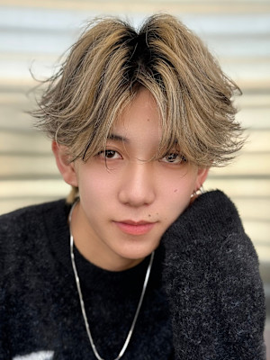 センターパート/ニュアンスパーマ【メンズサロンZina天神】