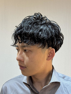 波巻きミックスパーマヘア