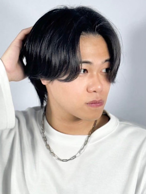 【韓流・大人メンズ】センターパート×重めマッシュ