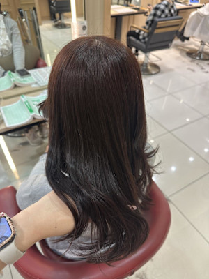 透明感カラー/ブリーチなしWカラー/髪質改善/伊勢原