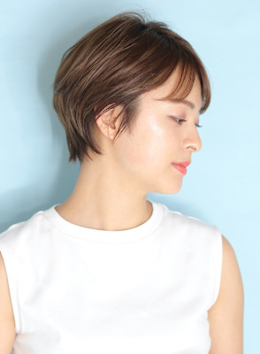 ショート・ボブ/面長/前髪なし/絶壁解消/40代/50代