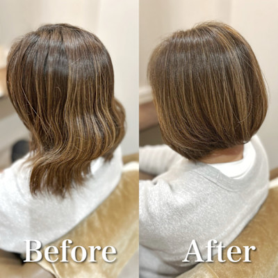 白髪ぼかし(前下がりボブ)白髪キレイにマイナス10歳