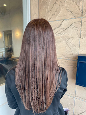 ロング　ピンクブラウン　レイヤー