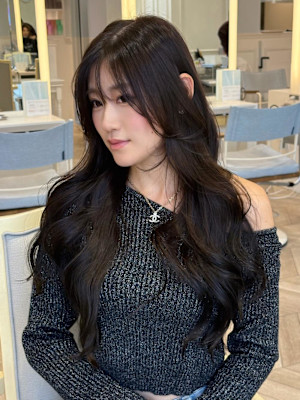 海外風レイヤー オリーブブラウン ブリーチなしカラー