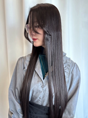 【MICHI 富田店　古作蓮】 縮毛矯正 透明感カラー 艶髪