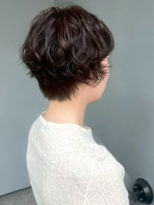 ショートパーマ ニュアンスパーマ マッシュショート 30代