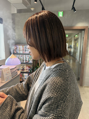 カカオブラウン/切りっぱなしボブ