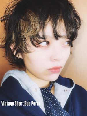ショートボブパーマ/柔らかニュアンスパーマ