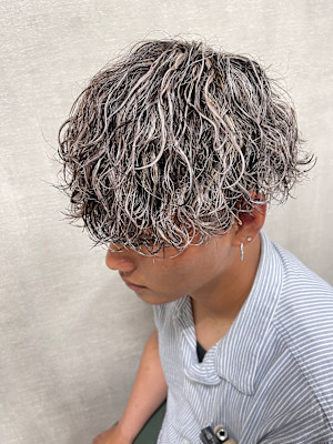 波巻きスパイラル/ホワイトメッシュ【福岡/天神/メンズパーマ